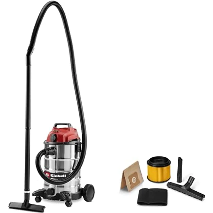 Einhell Nass-Trockensauger TC-VC 3055 SA, 900 Watt, 30 L Edelstahlbehälter, Automatiksteckdose, inkl. Düsen und Filter – Bild 1