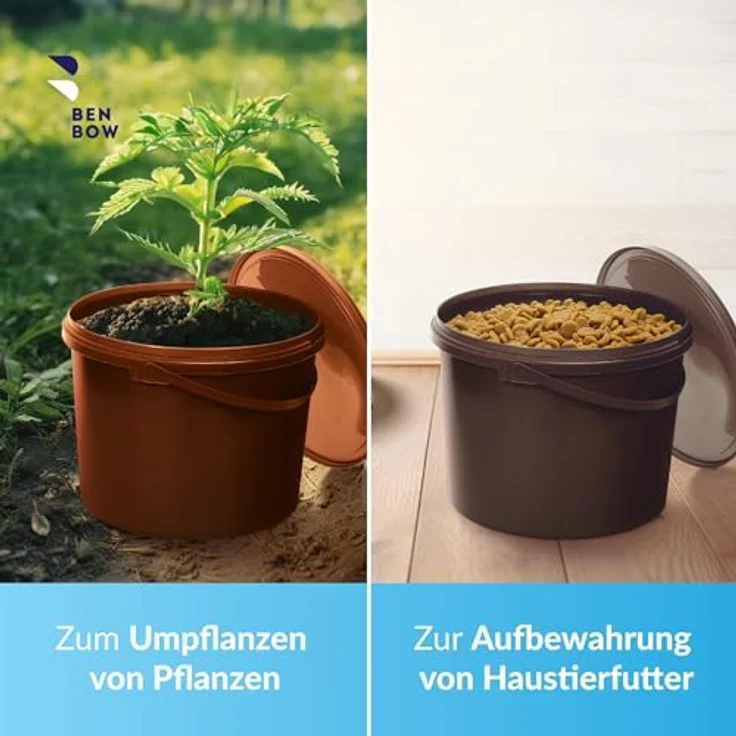 BenBow Eimer mit Deckel 10L, 10 Stk., Braun BSR-, Luftdicht, Lebensmittelecht, BRC-, auslaufsicher – Bild 6