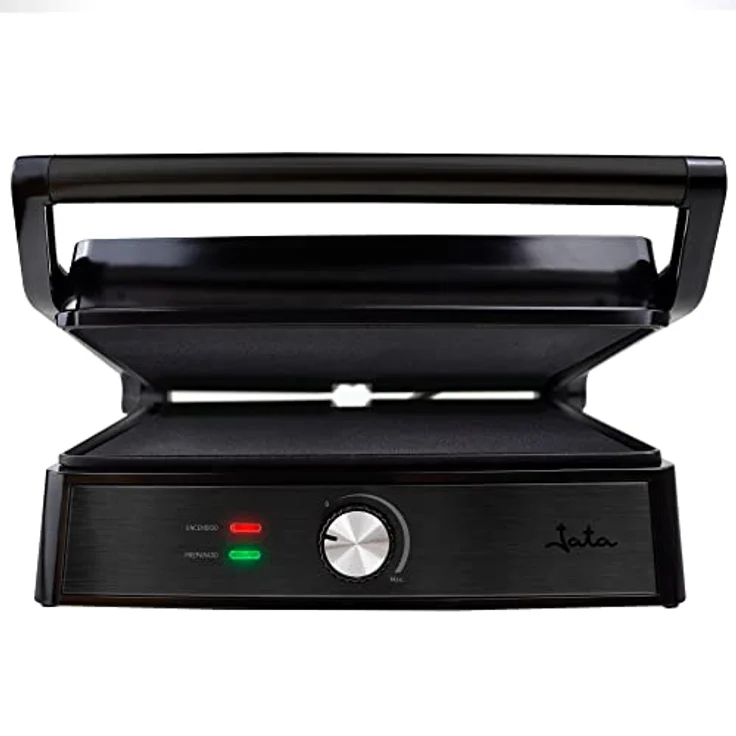 Jata JEGR1913 Elektrischer Doppel-Grill-Grill mit 2 Grillplatten, 29 x 24 cm, Öffnung 180°, kippbare obere Platte, Temperaturregelung, Auffangschale – Bild 2