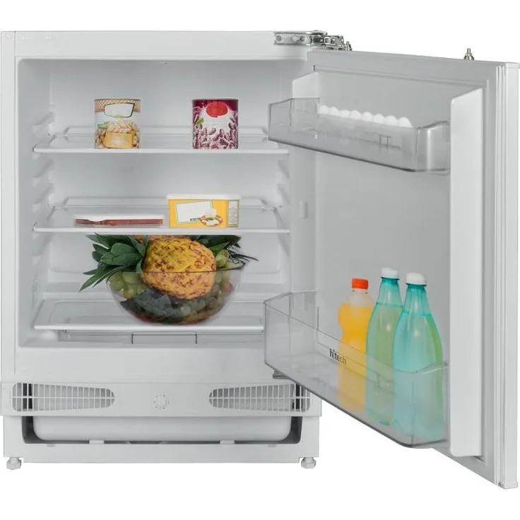 h|tech HTR11352 Unterbau Kühlschrank, 134 Liter Nutzinhalt, LED Beleuchtung, Festtürtechnik, Abtauautomatik