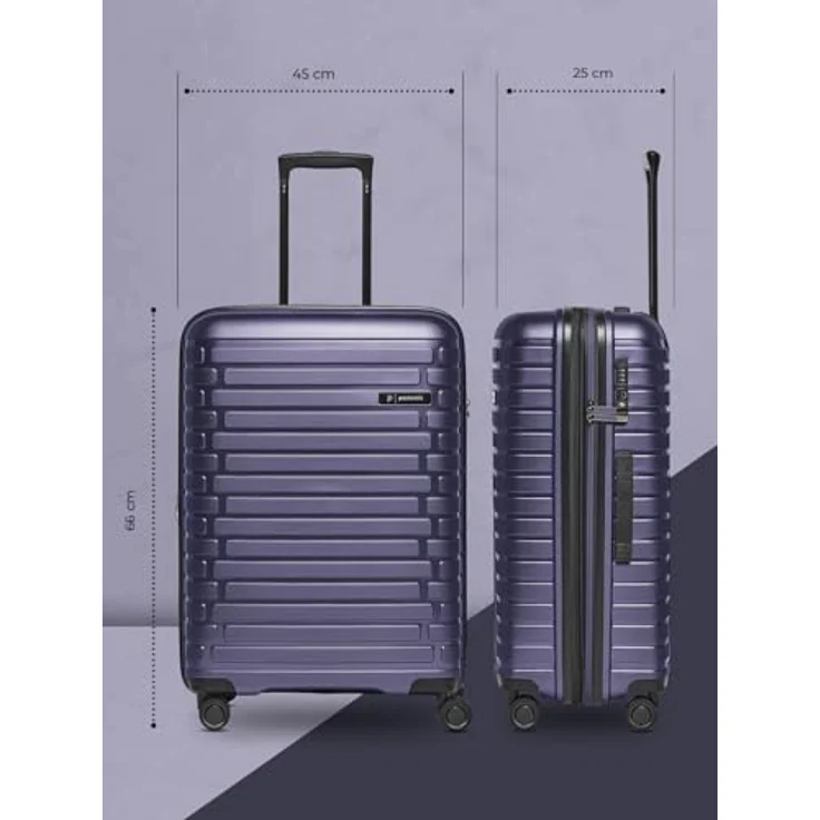 Pactastic Collection 04 THE MEDIUM, 4 Rollen Trolley M 66 cm mit Dehnfalte, lila metallic, 100% Polypropylen – Bild 8