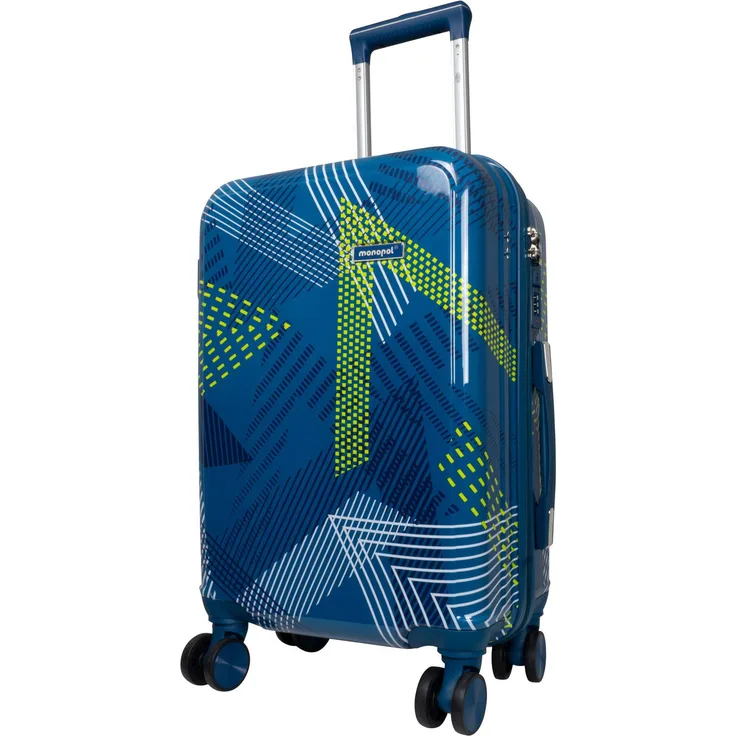 Trendyshop365 Trolley Koffer Ravenna, Polycarbonat, 4 Rollen, Print-Design, 3 Größen, 4 Farben, Zahlenschloss