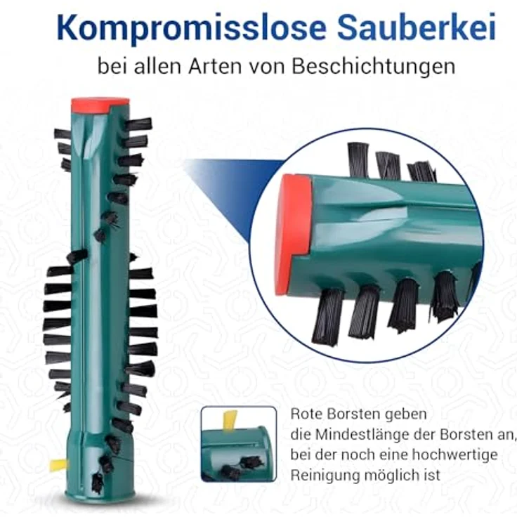 VIOKS Bürstenwalze Rolle Set 2x Ersatz für MisterVac VB-128, kompatibel mit Staubsauger EB360 – Bild 6
