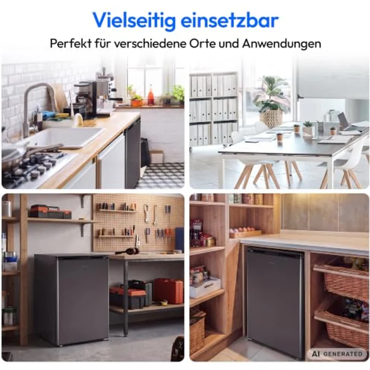 MEDION MD370033 Kühlschrank mit Gefrierfach, 90 Liter, Energieeffizienzklasse E, Anthrazit – Bild 4