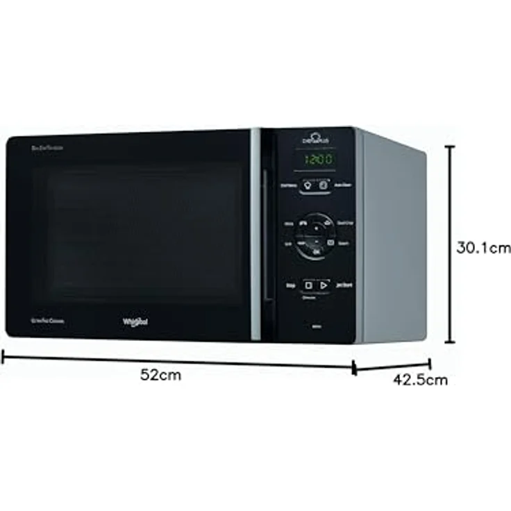 Whirlpool MCP346SL Mikrowelle mit Grill, 25L Garraum, 800 W, Standgerät, Dampfgaren, Auftauen, schwarz – Bild 3