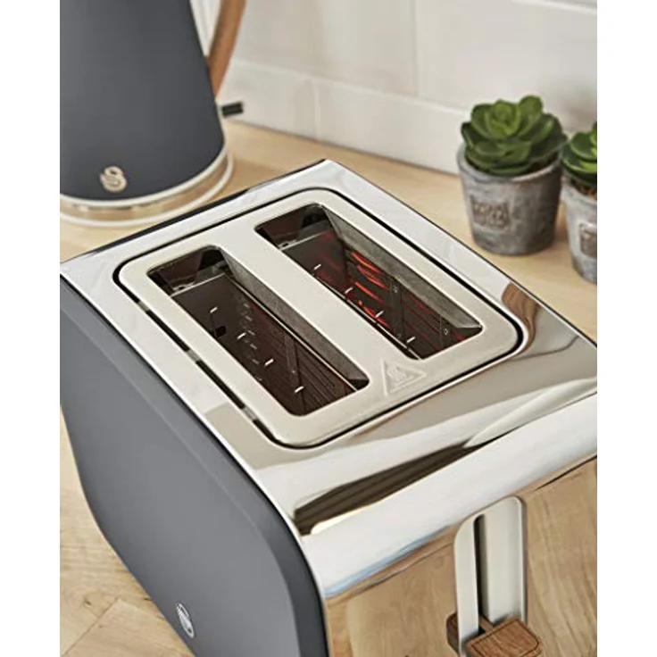Swan Nordic Toaster Breitschlitz, 2 Scheiben Schiefergrau – Bild 5