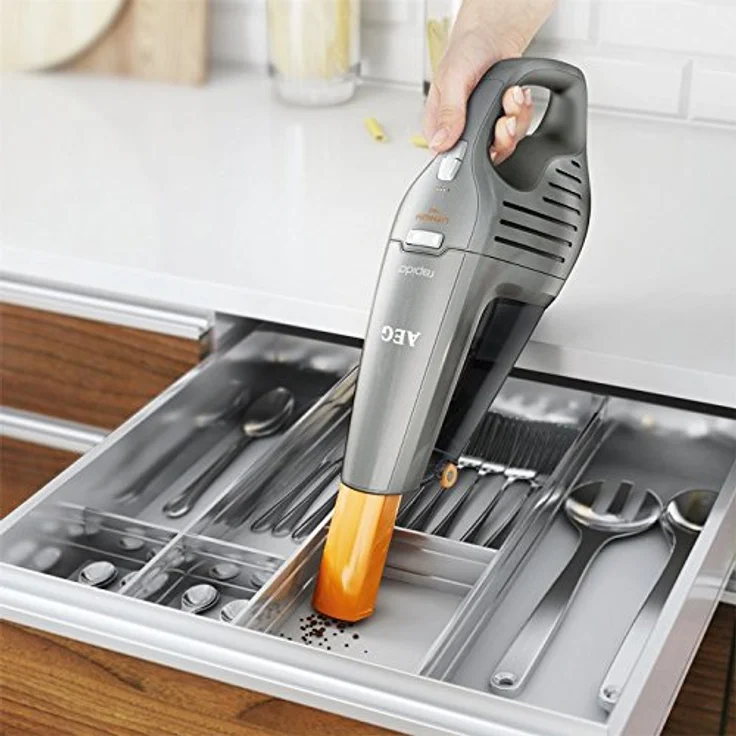 AEG Eco Li 35 Ultimates Rapido AG6120T Akkusauger (beutellos, Handstaubsauger mit 18 V Lithium-Power-Akku, Intelligente Ladeabschaltung, inkl. Fugendüse) Grau Metallic – Bild 5