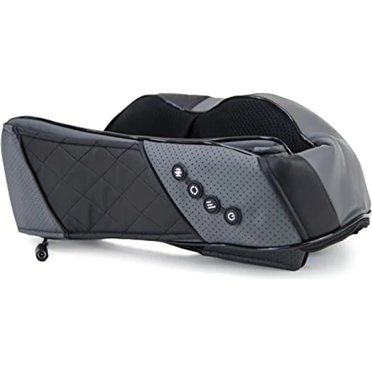 Venga! Shiatsu-Nackenmassagekissen mit Heizung, 8 Massageköpfe, schwarz/grau, VG MAS 3001