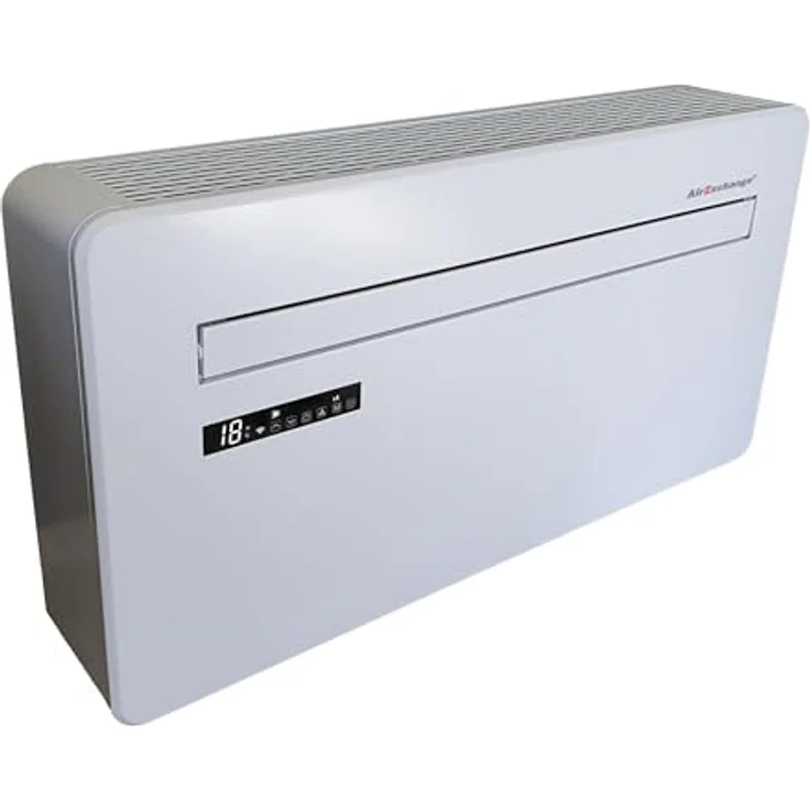 Airexchange AirExchange - Wand-Monoblock-Klimaanlage-Wärmepumpe-INVERTER, 4-in-1 ohne Außengerät, 12.000 BTU, Heizen, Kühlen, Entfeuchten, Reinigen, bis 80 m², R290, WEIß – Bild 2