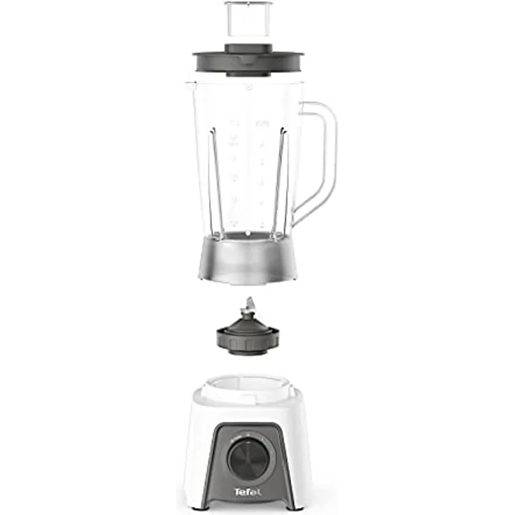 Tefal BL2C01 Blendeo Standmixer, 450W-Motor, 1,5 Liter, 2 Geschwindigkeiten, Pulse-Funktion, Duraforce Klingen, Saugnäpfe für sicheren Stand, weiß, grau – Bild 3