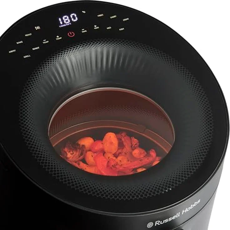Russell Hobbs Heißluftfritteuse 5L SatisFry Panoramic 27420-56 [10 Programme|mit Sichtfenster|Fritteuse ohne Öl|max 200°C|spülmaschinenfest|Schwarz] – Bild 3