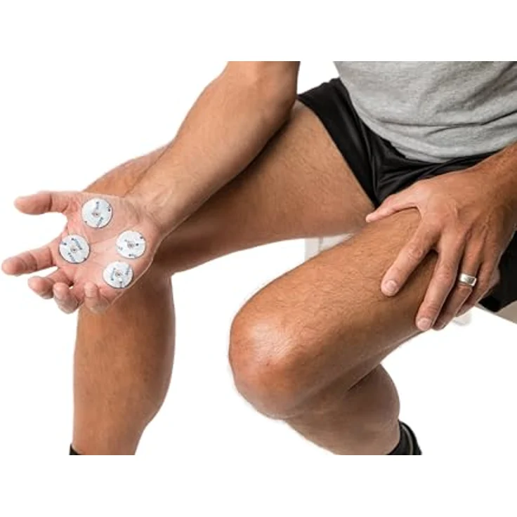 Axion Elektrodenpads für TENS EMS, 12 St. selbstklebend, 10x5cm (4), 5x5cm (4), 3.2cm rund (4), 3.5mm Druckknopfanschluss – Bild 6