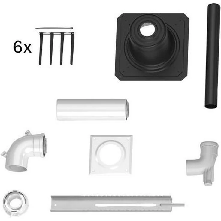 BOSCH Abgaszubehör FC-Set60-C93x, Paket zum Schacht, Durchmesser 60/100mm, Kunststoff