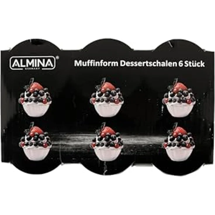 Almina Muffinform Dessertschalen 6er Set aus Porzellan - Lotus Design, Weiß oder Schwarz, 90 ml Volumen, für Muffins und Desserts – Bild 5