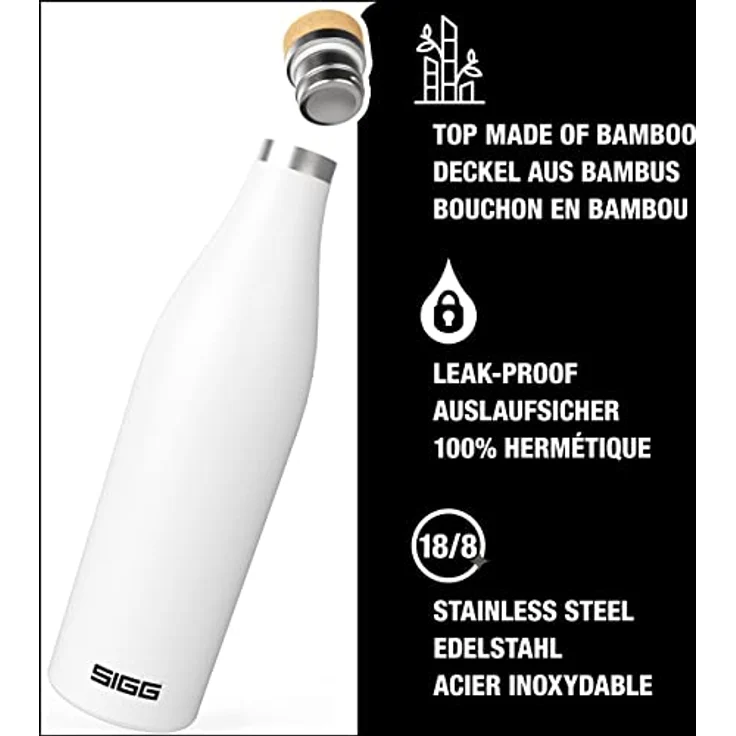 SIGG Trinkflasche Meridian White 0,7L Thermosflasche, weiß – Bild 3
