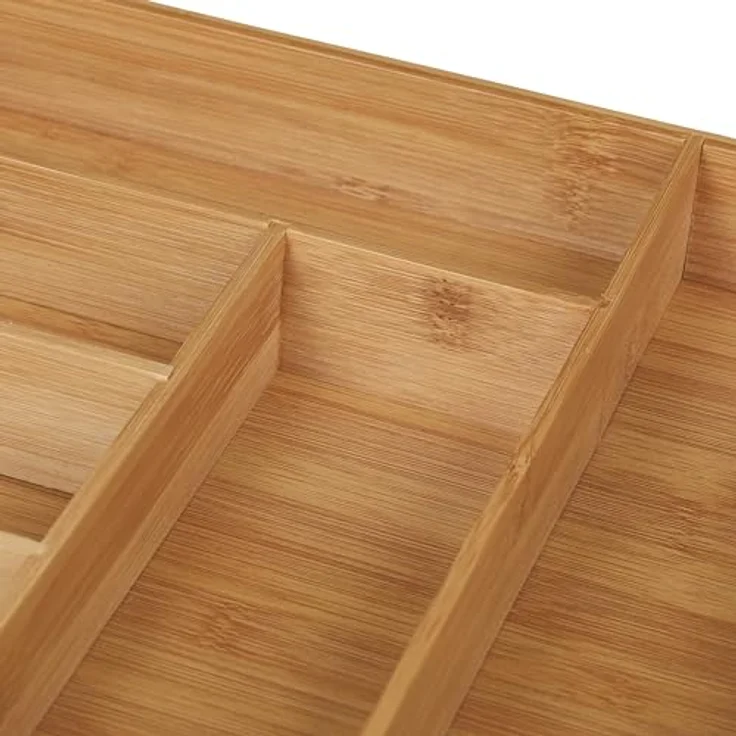 relaxdays Besteckkasten Besteckkasten Bambus 6 Fächer, natürliche Optik, vielseitiger Einsatz - Preisvergleich – Bild 6