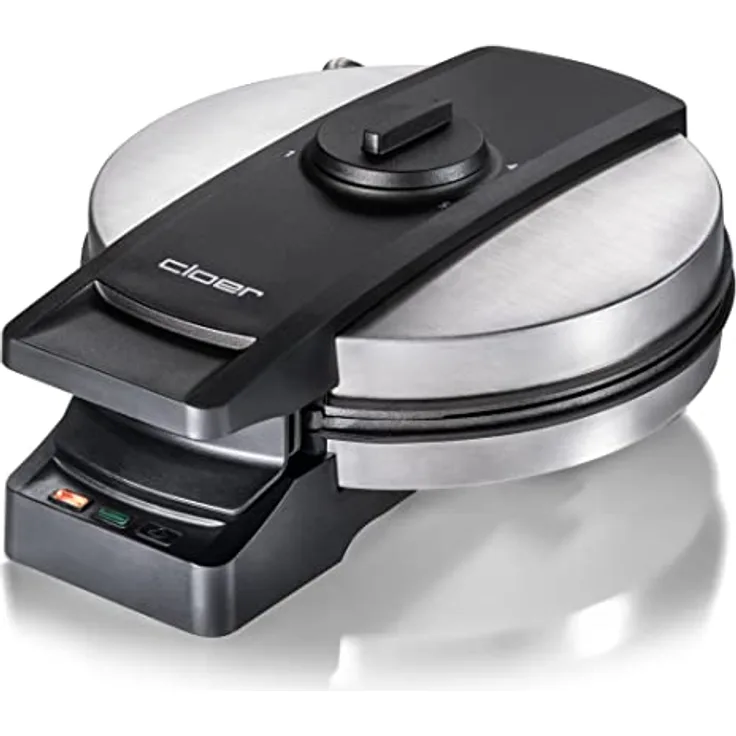 Cloer 2898EF Hörncheneisen Professional, Ostfrieslandwappen, zuckerresistente Beschichtung, gewerblicher Gebrauch, knusprige Hörnchen 16cm Ø, 800W, Backampel, akustische Fertigmeldung, An-/Ausschalter