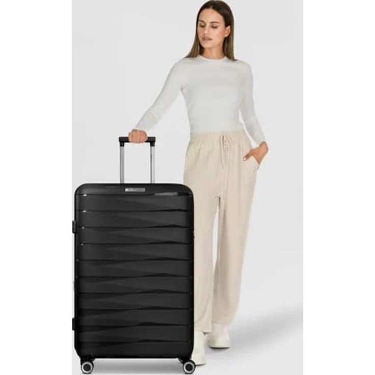 Franky Hartschalen-Trolley London, 4 Rollen, Polypropylen, erweiterbar auf 35 cm mit TSA-Schloss und Wäschefach – Bild 5