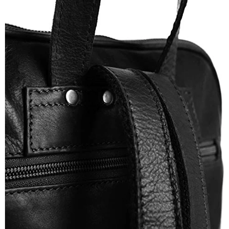 The Chesterfield Brand Wax Pull Up City Rucksack, 34 cm, aus 100% Leder, schwarz – Bild 4