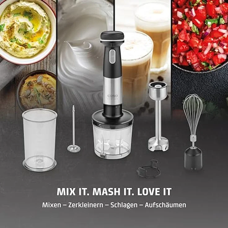 Caso Click & Mash 4-in-1 Stabmixer-Set, kabellos, Farbe: Schwarz – Bild 7