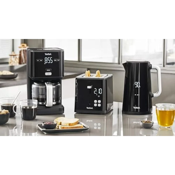 Tefal Smart & Light TT640810 Toaster, digital, 7 Positionen, Schwarz Cafetière Schwarz – Bild 3