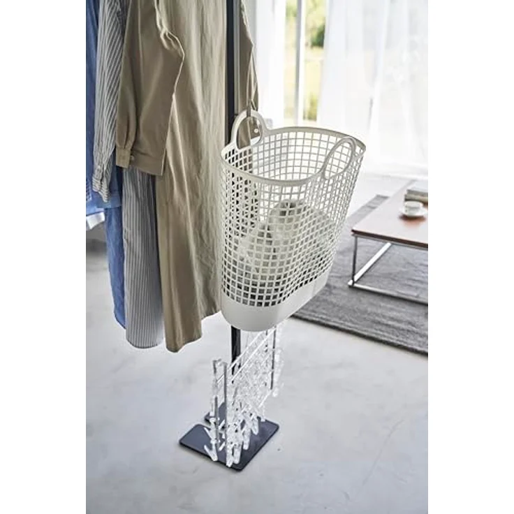 YAMAZAKI 6620 Tower Klappbarer Wäscheständer für den Innenbereich, schwarz, Stahl/Polypropylen, minimalistisch, 175 x 25 x 160 cm – Bild 4