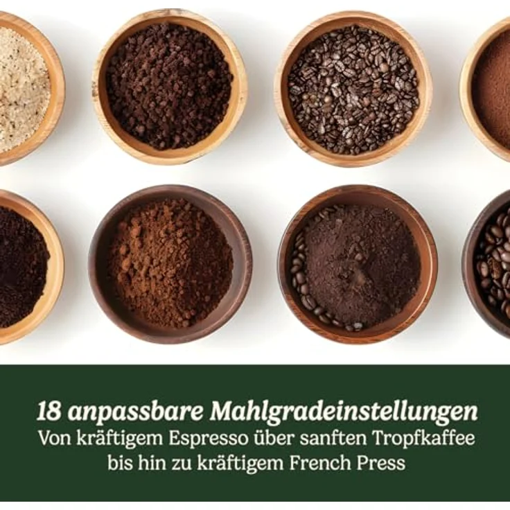 Cuisinart DBM8V2E, Kaffeemühle mit Keramikmahlplatten, 18 Mahlgradeinstellungen, Silber, Schwarz, 250 g Kapazität – Bild 3