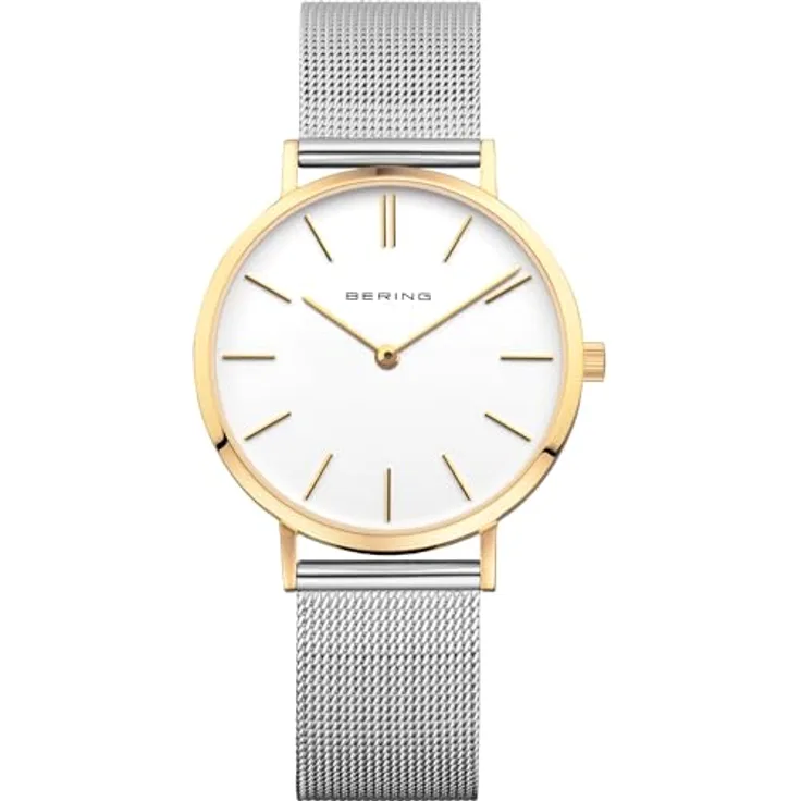 Bering Classic Collection 14134-010, Damen Uhr mit Quarz Movement, Saphirglas, gold IP-plated Edelstahl, wasserdicht bis 3 ATM