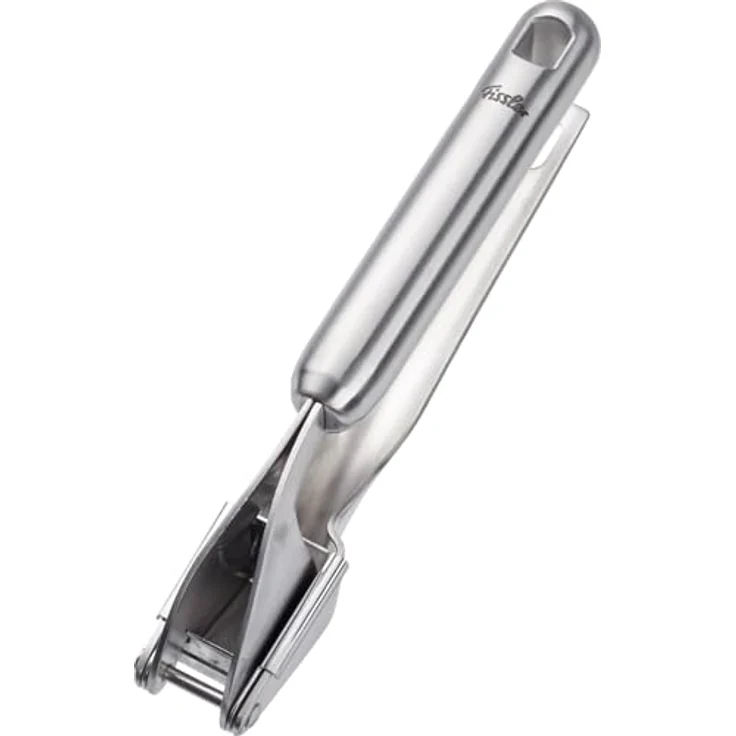 Fissler Essential Edelstahl-Knoblauchpresse, 20 cm, zerkleinert Knoblauch & Ingwer, mit Aufhänge-Öse, spülmaschinengeeignet – Bild 1