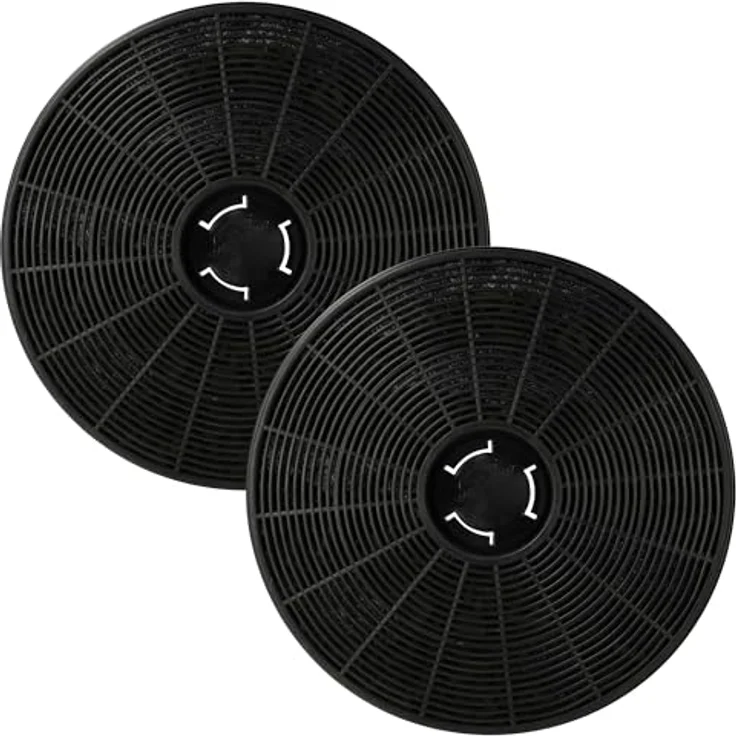 vhbw 2x Aktivkohlefilter kompatibel mit Respekta CH42090BSA, CH44060BSA+, CH11050IS, CH11050IW, CH42060BSA Dunstabzugshaube - 16 cm, schwarz – Bild 1