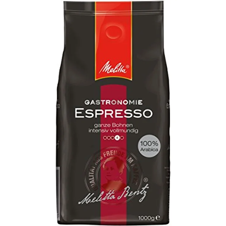 Melitta Espresso, Ganze Kaffeebohnen, 100 % Arabica, Kräftig würzig, Intensiv und ausgewogen, Kräftiger Röstgrad, 1 kg – Bild 1