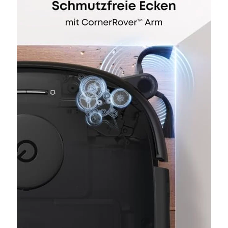 eufy Omni E25 HydroJet Saugroboter, 20.000Pa Turbo-Saugkraft, Wischfunktion, DuroSpiral Entwirrbürsten, CornerRover Arm, All-in-One-Station, für Tiere & Kinder – Bild 5