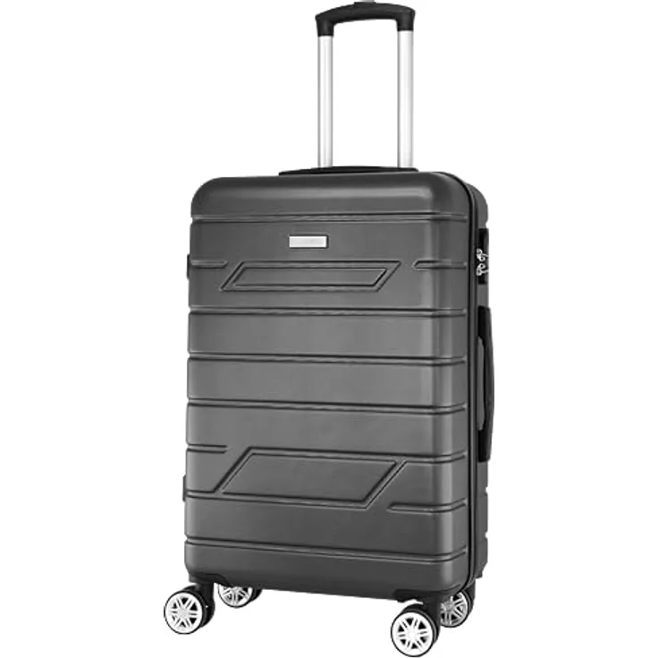 Nowi Bergamo 4 Rollen Kofferset 2-teilig, Grau, 96 l, XL - Robustes ABS-Material, durchdachte Innenausstattung, bequemer Teleskopgriff – Bild 6