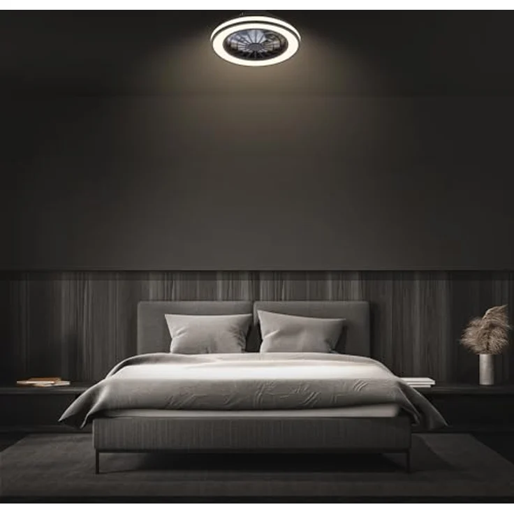 BRILONER LED Deckenventilator mit Beleuchtung, Fernbedienung, leiser DC-Motor, 5 Geschwindigkeiten, dimmbar, 38 cm, Schwarz – Bild 3