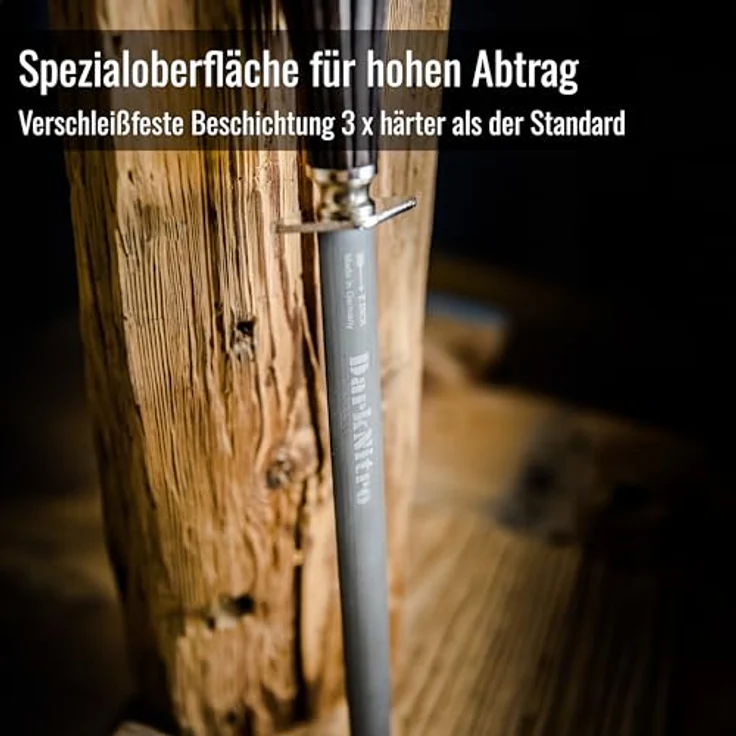 F. DICK Wetzstab, DarkNitro 30 cm Spezialbeschichtung hohen Abtrag, oval magnetisiert Eichenholz Made in Germany – Bild 2