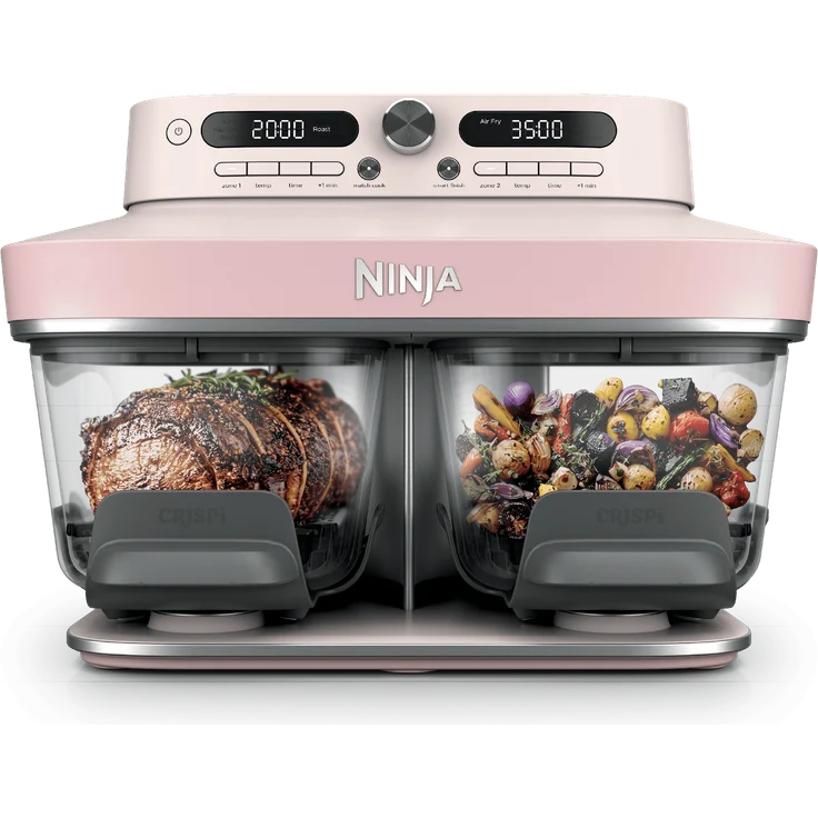 Ninja CRISPi DualZone Glas-Air-Fryer mit 8 Funktionen – Rosa in Rosa | DD102EUPK1 | von SharkNinja
