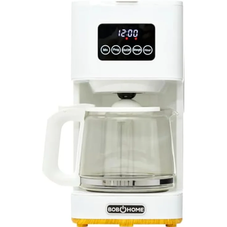 Bob Home Buongiorno Café, Filterkaffeemaschine mit Timer, 12 Tassen, Warmhalteplatte, Aromaregler, Holzdekor-Elemente, LED-Display mit Touchtasten – Bild 4