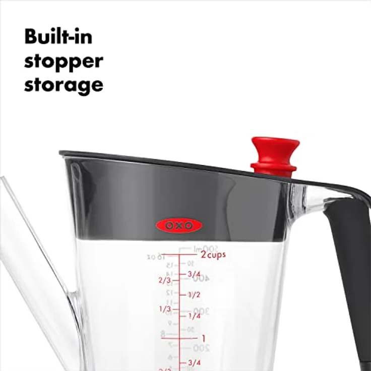 OXO Good Grips 11273100MLNYK 2 Cup Fat Separator Fettabscheider 500 ml, Plastic, farblos – Bild 5
