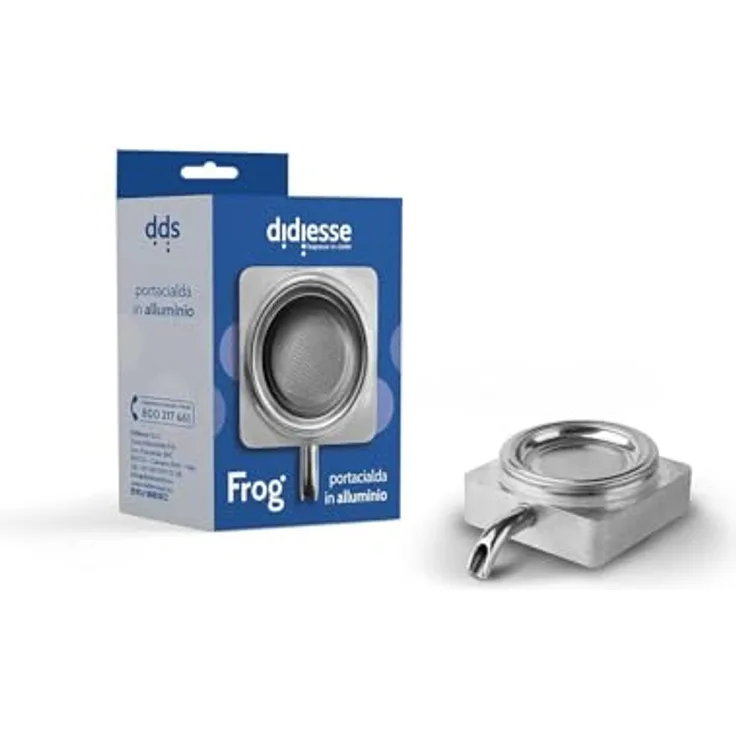 Didiesse ALLUMINIO FROG, Aluminium-Padhalter für Didiesse Kaffeemaschinen mit Edelstahlfilter, fertig montiert