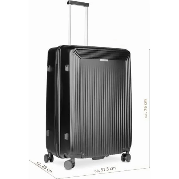 bugatti Linea 4 Rollen Trolley L, 76 cm, schwarz, 100% Polycarbonat – Bild 2