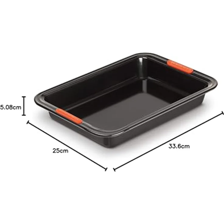 Le Creuset Antihaft Backform, Rechteckig, 28 cm, PFOA-frei, Sauerteigbeständig, Aus Karbonstahl gefertigt, Anthrazit-Orange – Bild 4