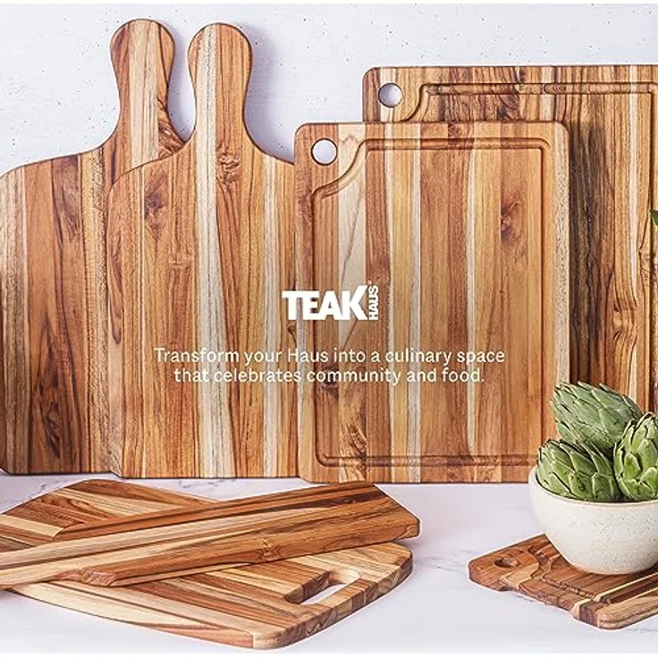 Cutting Board No. 517 von ProTeak | Tranchierbrett | Küchenbrett | Schneidbrett | Schneidebrett | Teakholzbrett | Teakbrett | Teak | 40,5x30,5x1,9cm – Bild 8