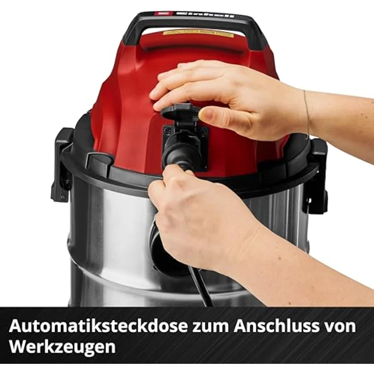 Einhell Nass-Trockensauger TC-VC 3055 SA, 900 Watt, 30 L Edelstahlbehälter, Automatiksteckdose, inkl. Düsen und Filter – Bild 5