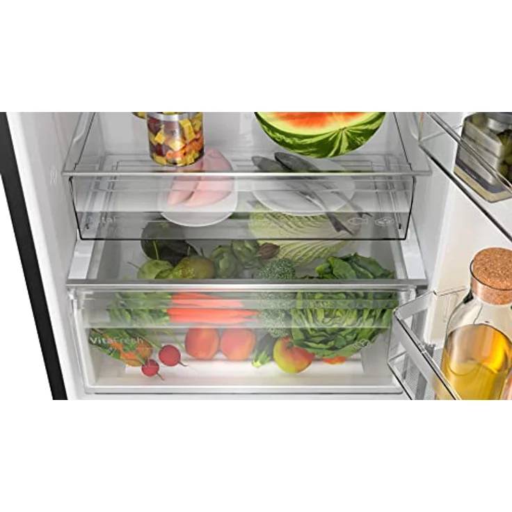 Bosch KGN49VXCT Kühl-Gefrierkombination, freistehend, Edelstahl schwarz, NoFrost, VitaFresh, Breite 70 cm, Energieklasse C – Bild 6