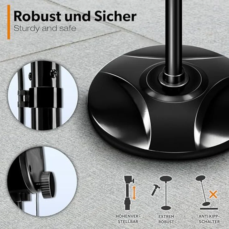 TRESKO Infrarot Stand-Heizstrahler 2000W | Wärmestrahler Terrasse elektrisch mit 3 Heizstufen | Terrassenstrahler Innen & Außen | Infrarotstrahler mit LED-Anzeige – Bild 3