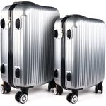 HTI-Living Kofferset 2-teilig High Level, Hartschalenkoffer mit Teleskopgriff, 4 Rollen, blau