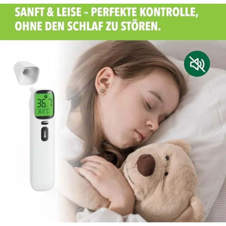 IEA Medical Infrarot Fieberthermometer kontaktlos – Digital, für Babys, Kinder & Erwachsene, mit Fieberalarm & Stirnmessung – Bild 7