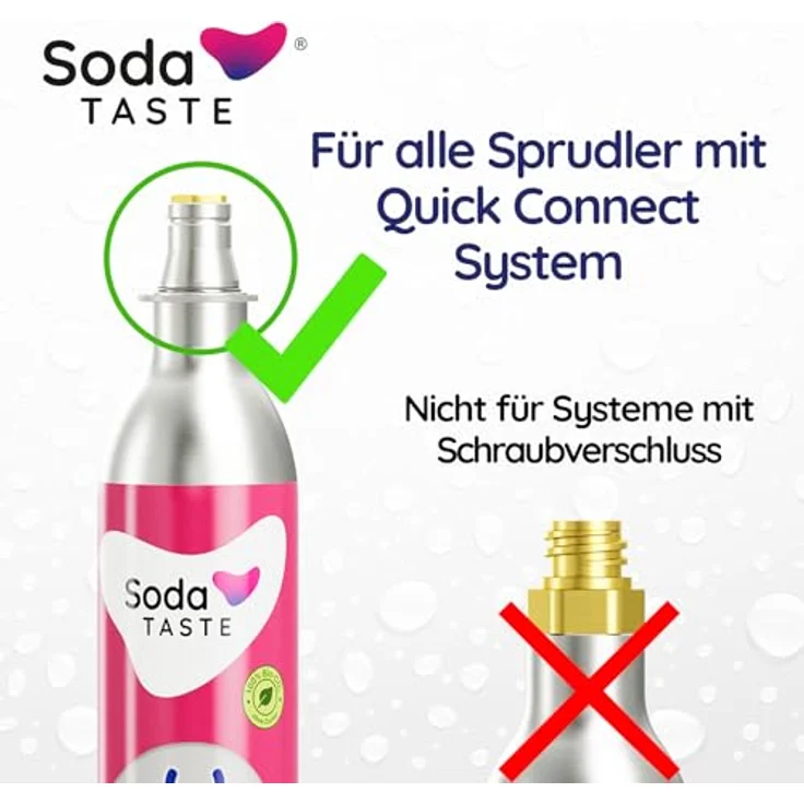 SodaTASTE Kaufzylinder Quick Classic CO₂-Zylinder für Sodastream – Nachhaltig, Passend für Quick Connect, Bis zu 60L Sprudelwasser – Bild 3