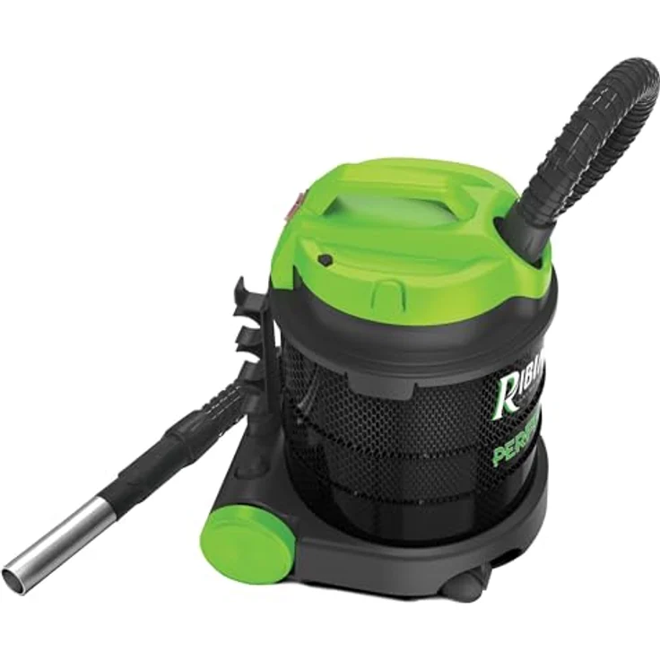 Ribimex Perfetto PRCEN020, Aschesauger mit 1200 W Motor, HEPA-Filter und integrierter Blasfunktion, Schwarz/Grün, 20 L silenzioso – Bild 3