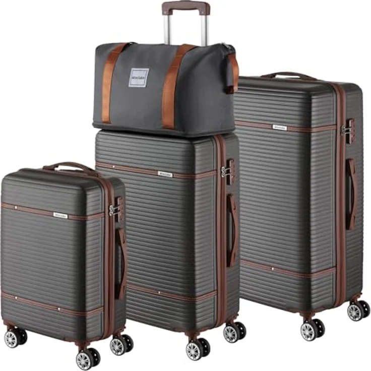 tectake® 13-TLG. Koffer Set mit Reisetasche, Koffer & Trolleys, Hartschalenkoffer mit TSA Schloss - anthrazit – Bild 1